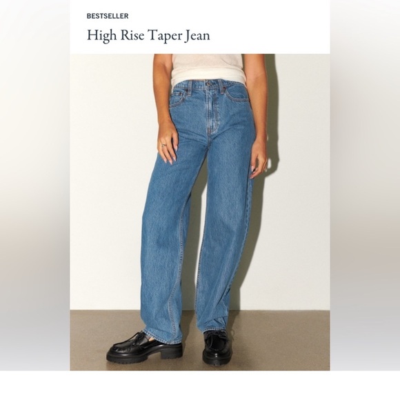 NWOT ABERCROMBIE & FITCH Sz 29 8L The High Rise Taper Jean Med Blue Wash Orig$90 - Picture 3 of 10
